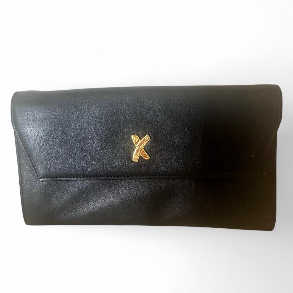 Paloma Picasso Black Leather Wallet Made in Italy